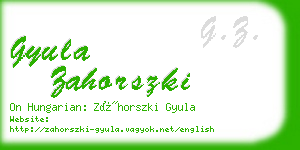 gyula zahorszki business card